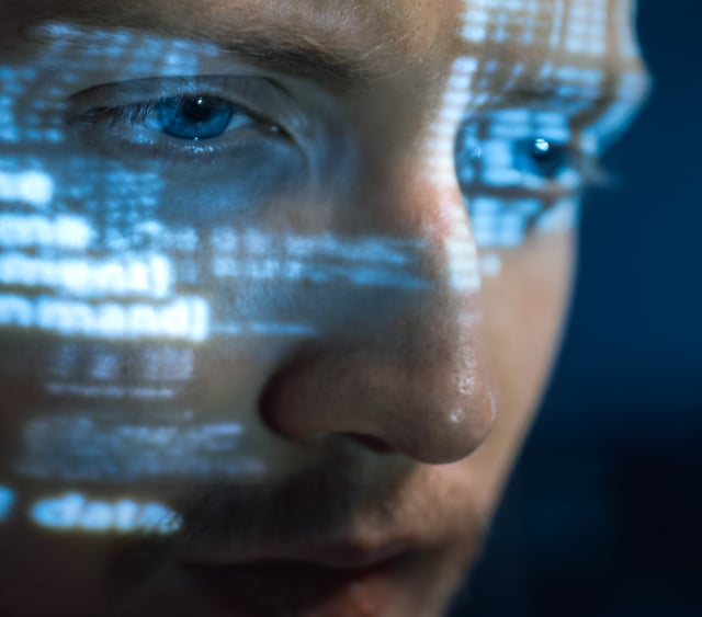 adversaries upclose mans face