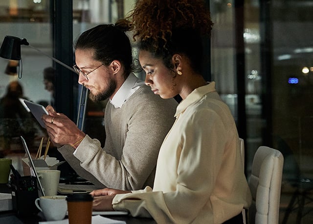 Security team working together to enforce global security policies