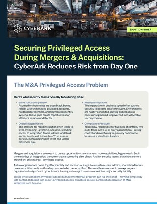Mergers & Acquisitions Solution Brief