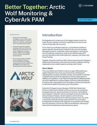 CyberArk and Arctic Wolf Integration Solution Brief