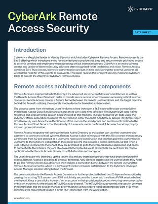 CyberArk Remote Access Security