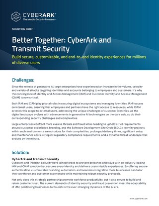 Better Together: CyberArk and Transmit Security