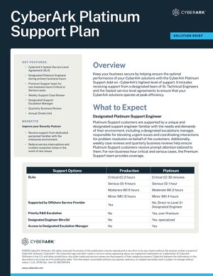 CyberArk Platinum Support Plan Services Brief