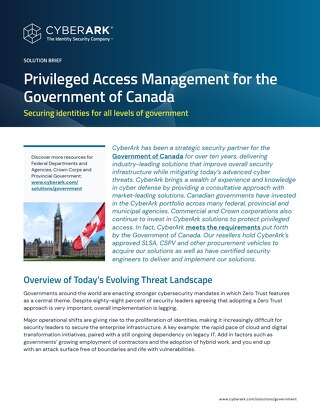 Privileged Access Management for the Government of Canada